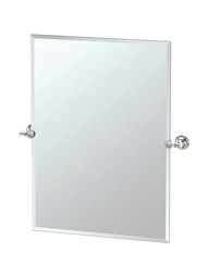 Tavern Frameless Rectangular Bathroom Mirror - 23 1/2 inch x 32 1/2 inch in Polished Nickel.